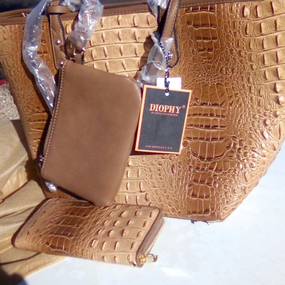 Diophy  handbag, clutch, and wallet set